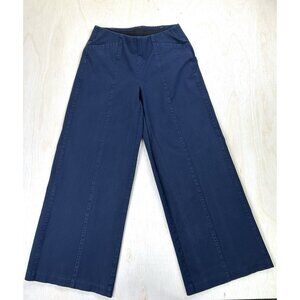 Wide-Leg Navy Trousers